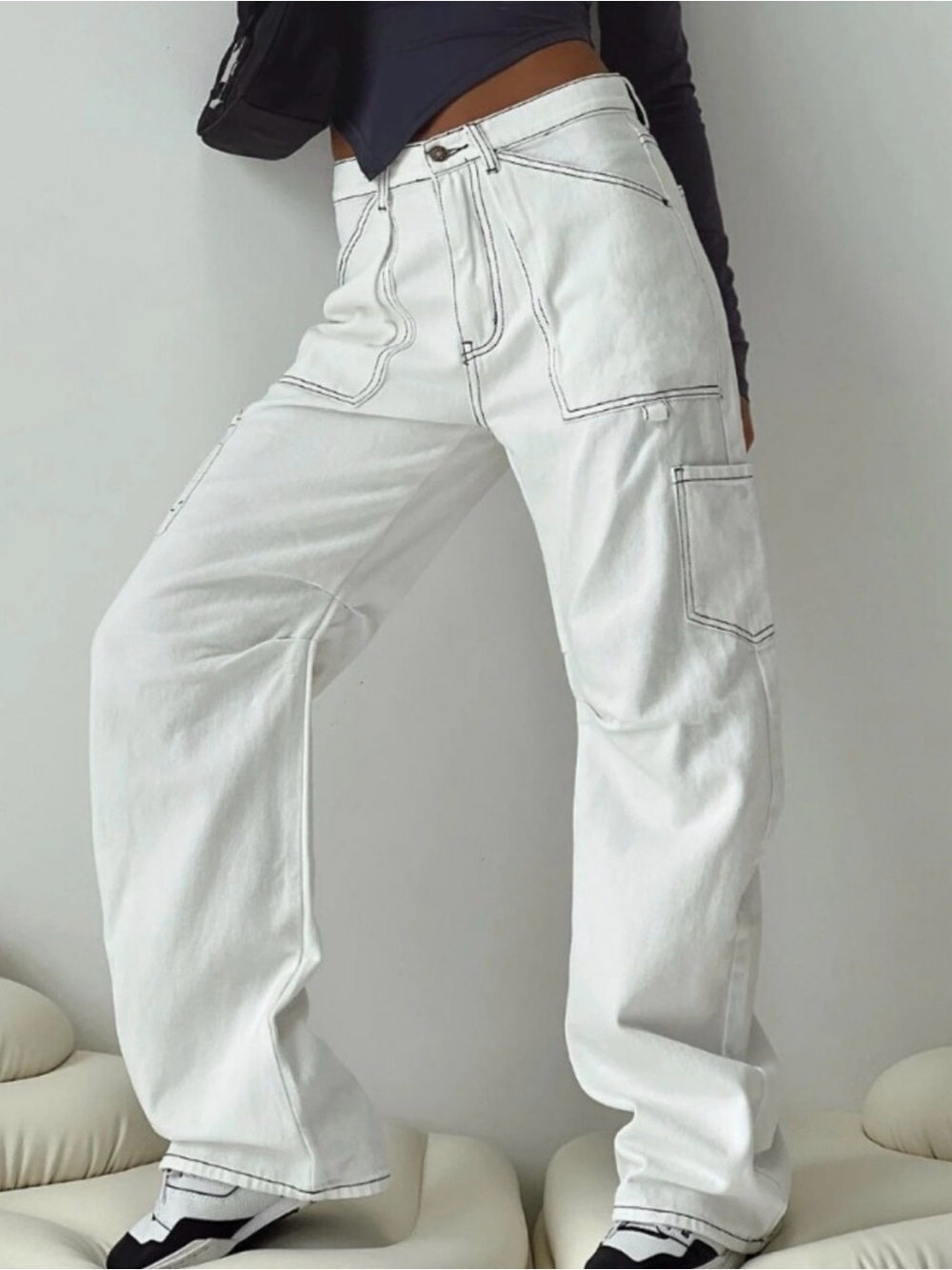 lioness miami vice pants white cargo jeans